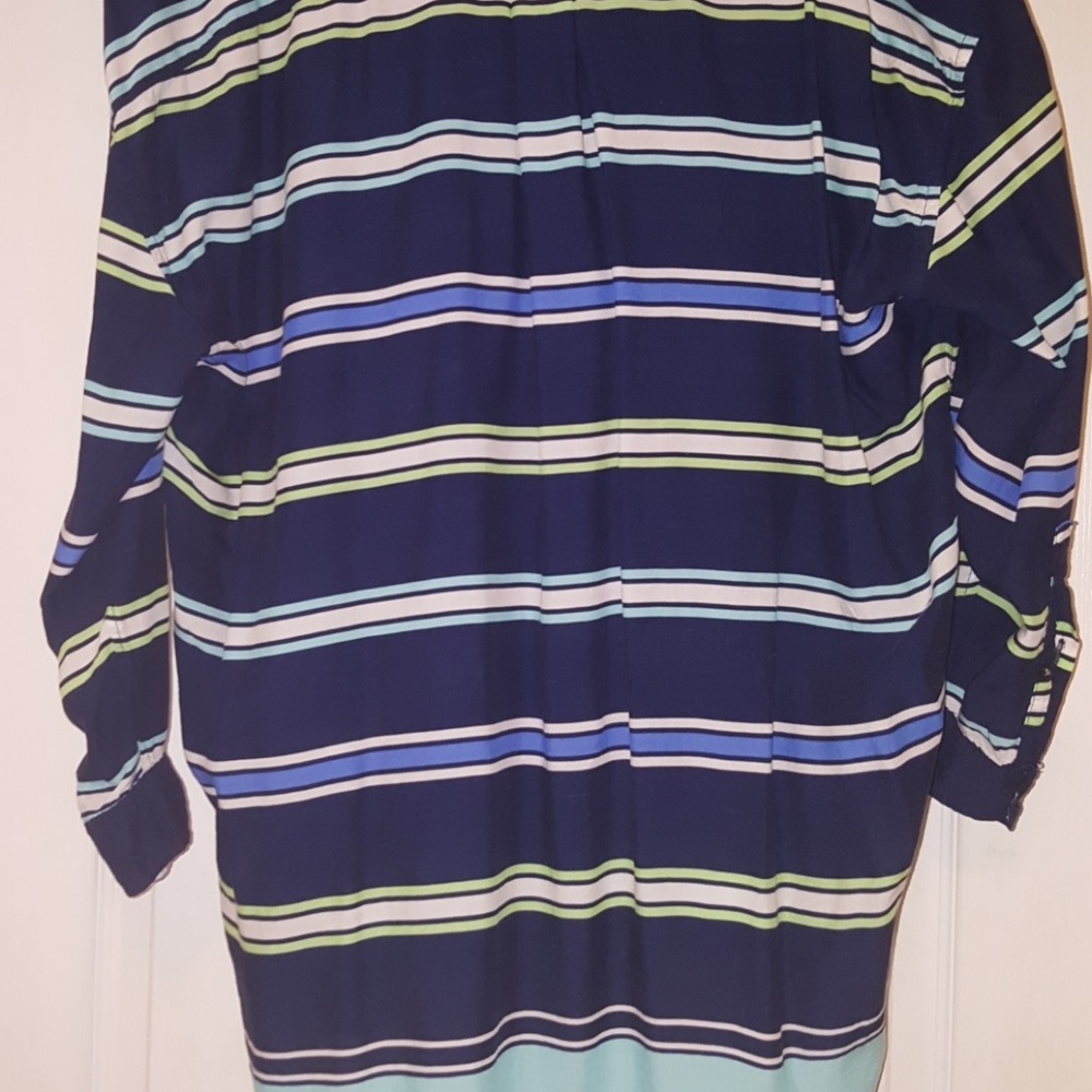 Gap Blue Striped Button Up Blouse XL - Picture 4 of 4